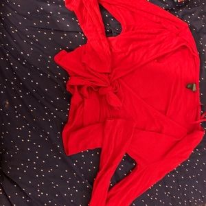 Front tie red crop top wild fable
